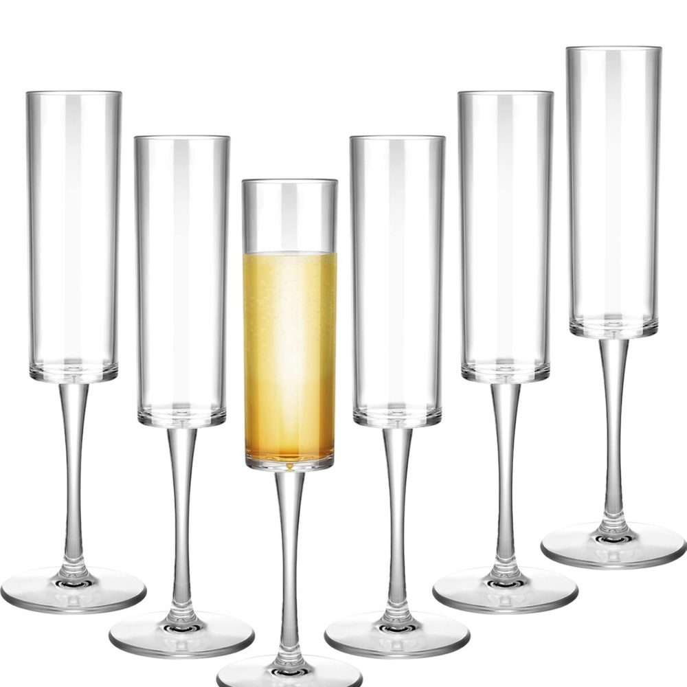 Clear Champagne Flute Set - Elegant Glass Flutes in Clear